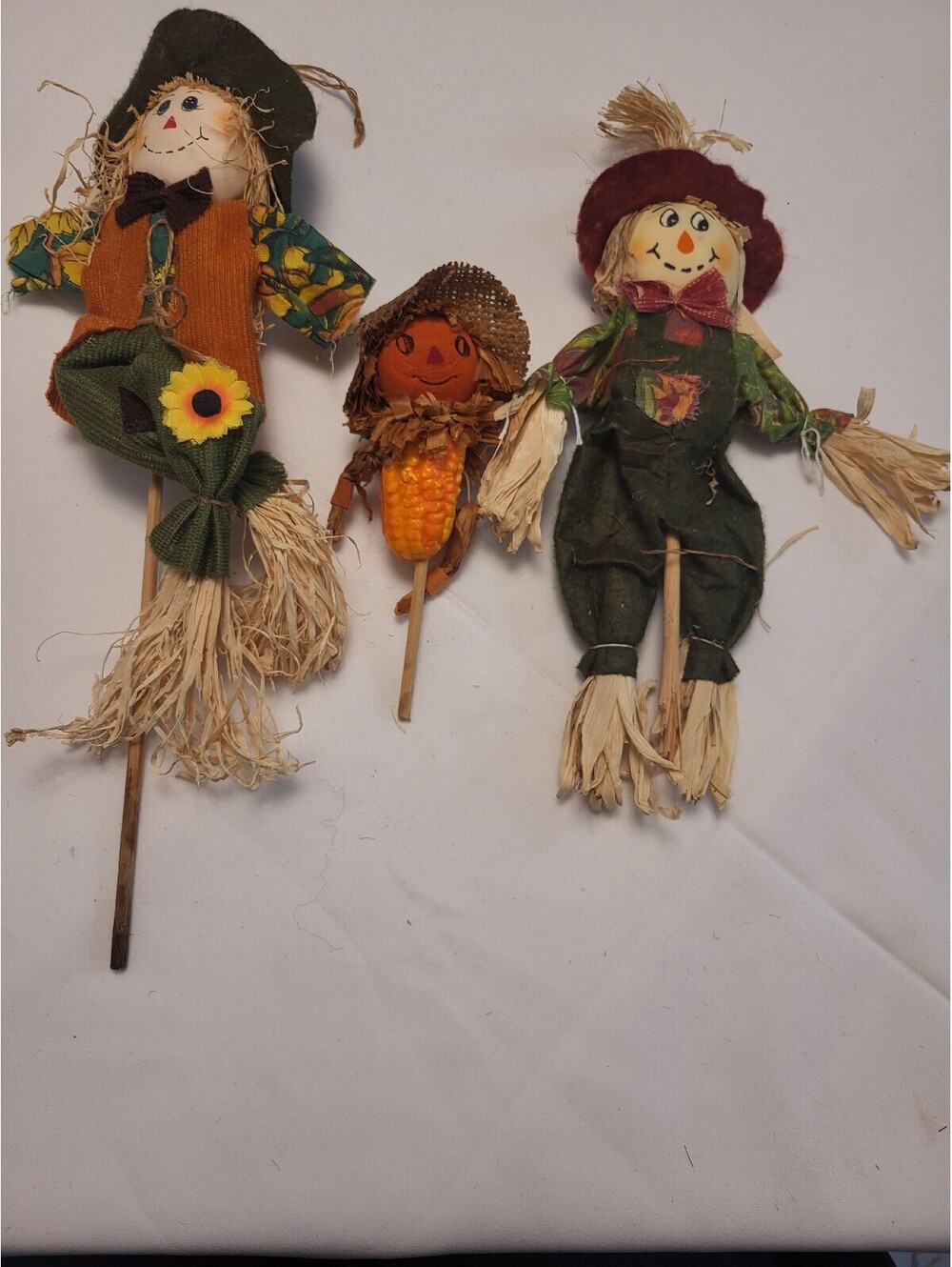 Set of 3 Fall Harvest Scarecrow Garden Stakes